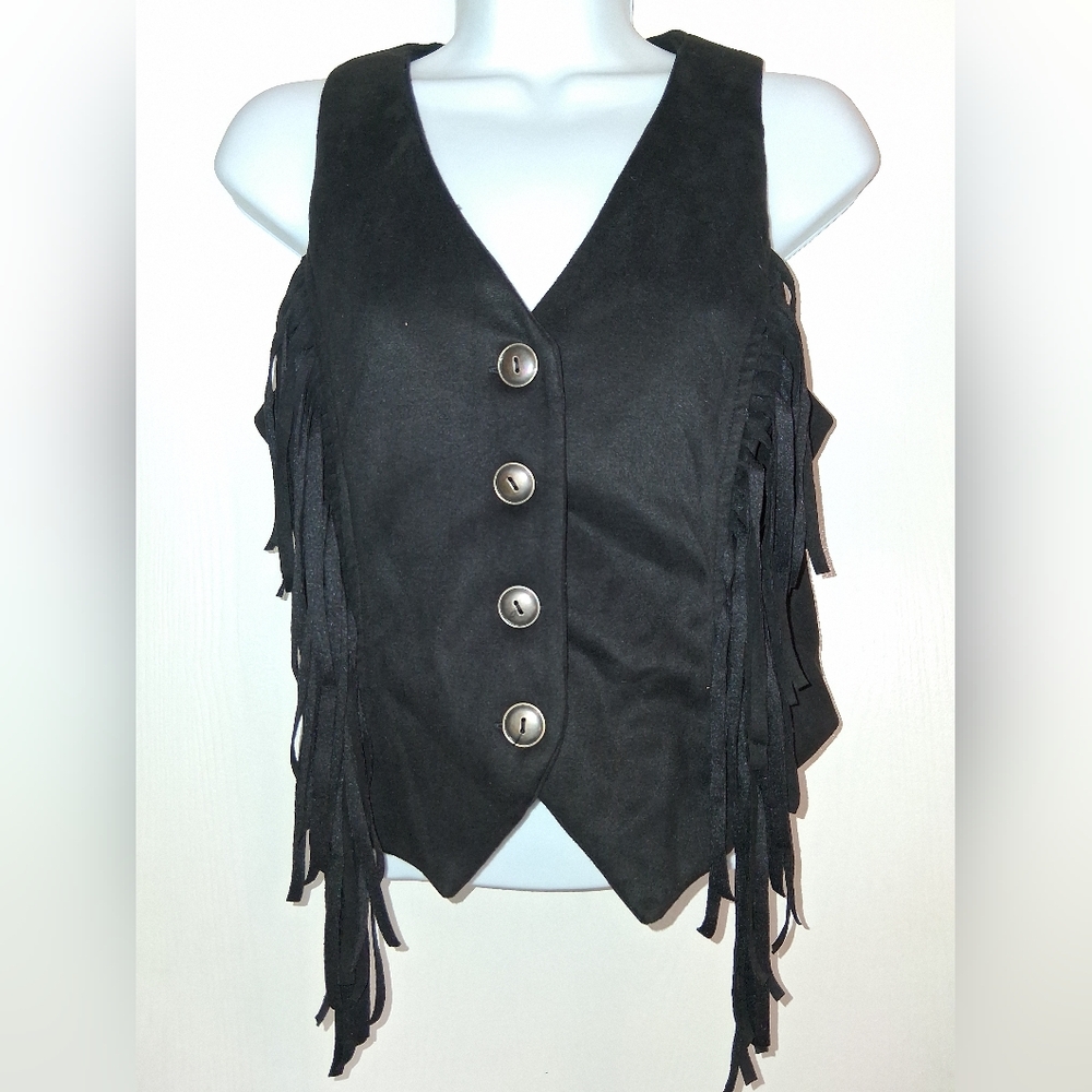 Julia By love J, Faux Suede, Fringed, Vest, Sz M